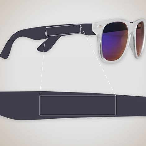 Sun Ray Mirrored Sunglasses - Navy Blue