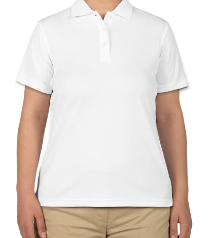 Ultra Club Ladies Mesh Pique Performance Polo - White