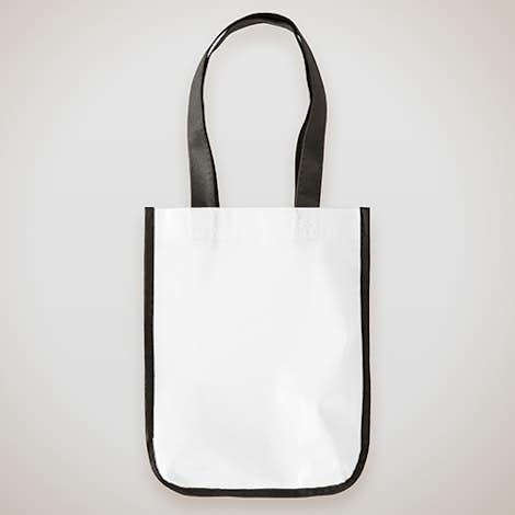 Small Laminated Shopper Tote - White