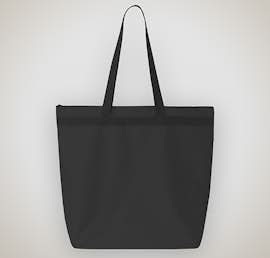 Large Recycled Poly Zippered Tote - Color: Black