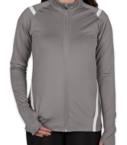 Augusta Ladies Freedom Performance Full Zip Jacket - Graphite / White