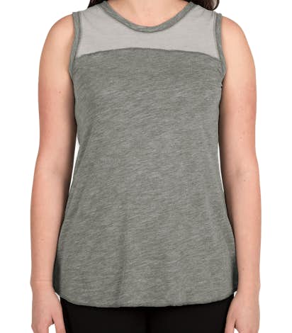 Augusta Ladies Colorblock Crossback Tank - Slate / Athletic Heather