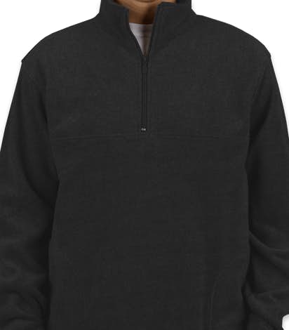 Harriton Quarter Zip Fleece Pullover - Black