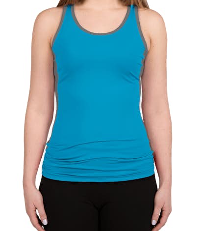 Augusta Slim Fit Contrast Keyhole Racerback Performance Tank - Power Blue / Graphite