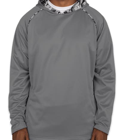 Augusta Camo Colorblock Performance Pullover Hoodie - Graphite / Black Mod