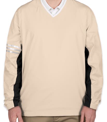 Adidas ClimaProof Colorblock V-Neck Windshirt - Ecru / Black