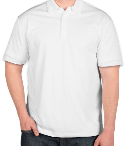Port Authority Silk Touch Performance Polo - Screen Printed - White
