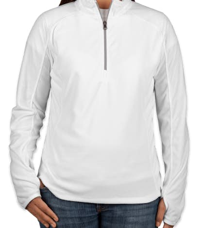 Port Authority Ladies Quarter Zip Microfleece Pullover - White