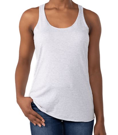 Next Level Ladies Tri-Blend Racerback Tank - Heather White