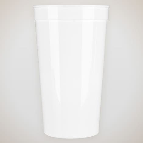 32 oz. Plastic Stadium Cup - White