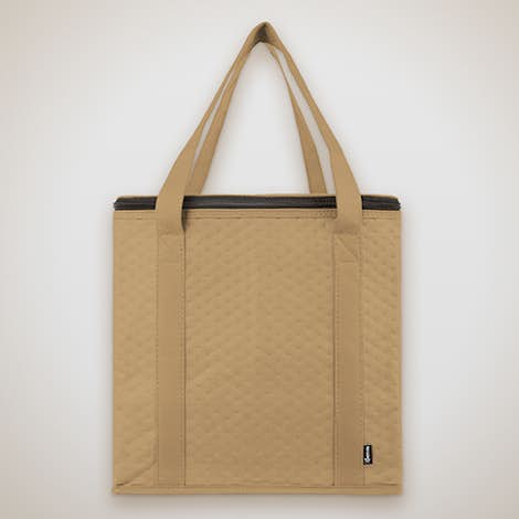 KOOZIE ® Zippered Insulated Grocery Tote - Tan