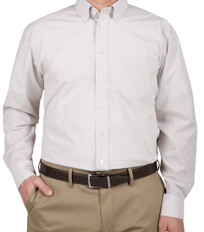 Devon & Jones Gingham Dress Shirt - Silver