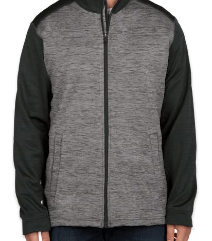 Devon & Jones Newbury Melange Fleece Full Zip Jacket - Black Heather / Dark Grey Heather