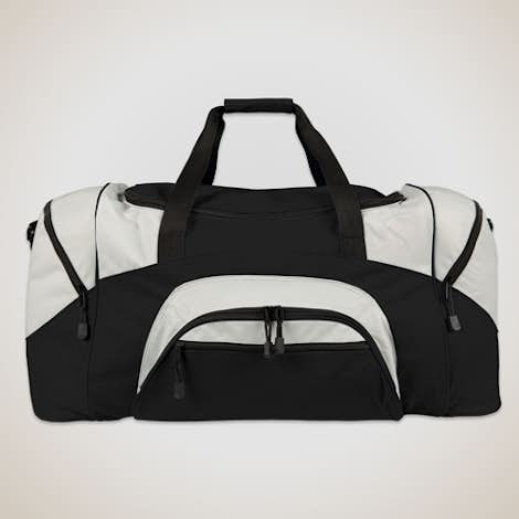 Colorblock Gym Bag - Embroidered - Black / Grey