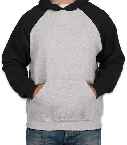 Holloway Raglan 50/50 Pullover Hoodie - Athletic Heather / Black