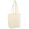 Large Natural Gusseted 100% Cotton Canvas Tote