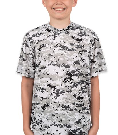 Badger Youth Digital Camo Performance Shirt - White Digital