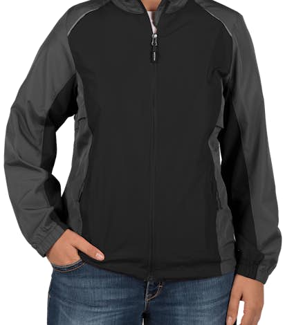 Core 365 Ladies Colorblock Lightweight Full Zip Jacket - Black / Carbon