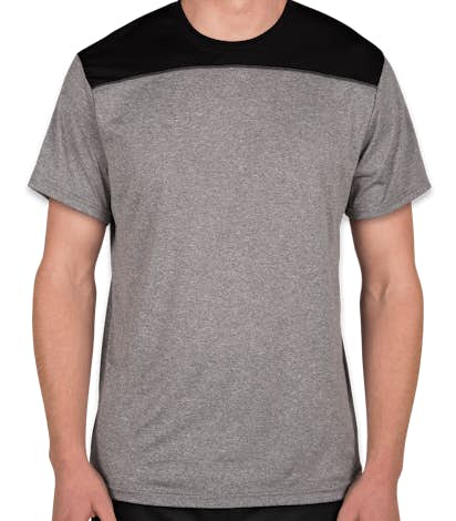 Augusta Soft Jersey Contrast Performance Shirt - Graphite Heather / Black